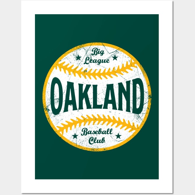 Oakland Retro Big League Baseball - Green Wall Art by KFig21